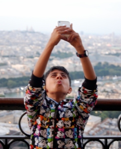 #selfie in action at the Eiffel Tower this summer. 